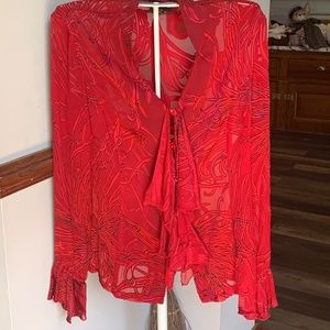 Nabi rayon and  silk  rhinestone button blouse.‎ Worn once